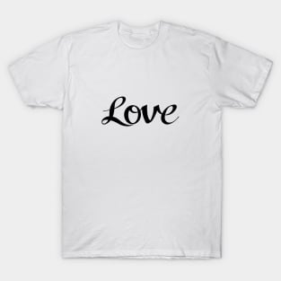 Love Script in Black T-Shirt